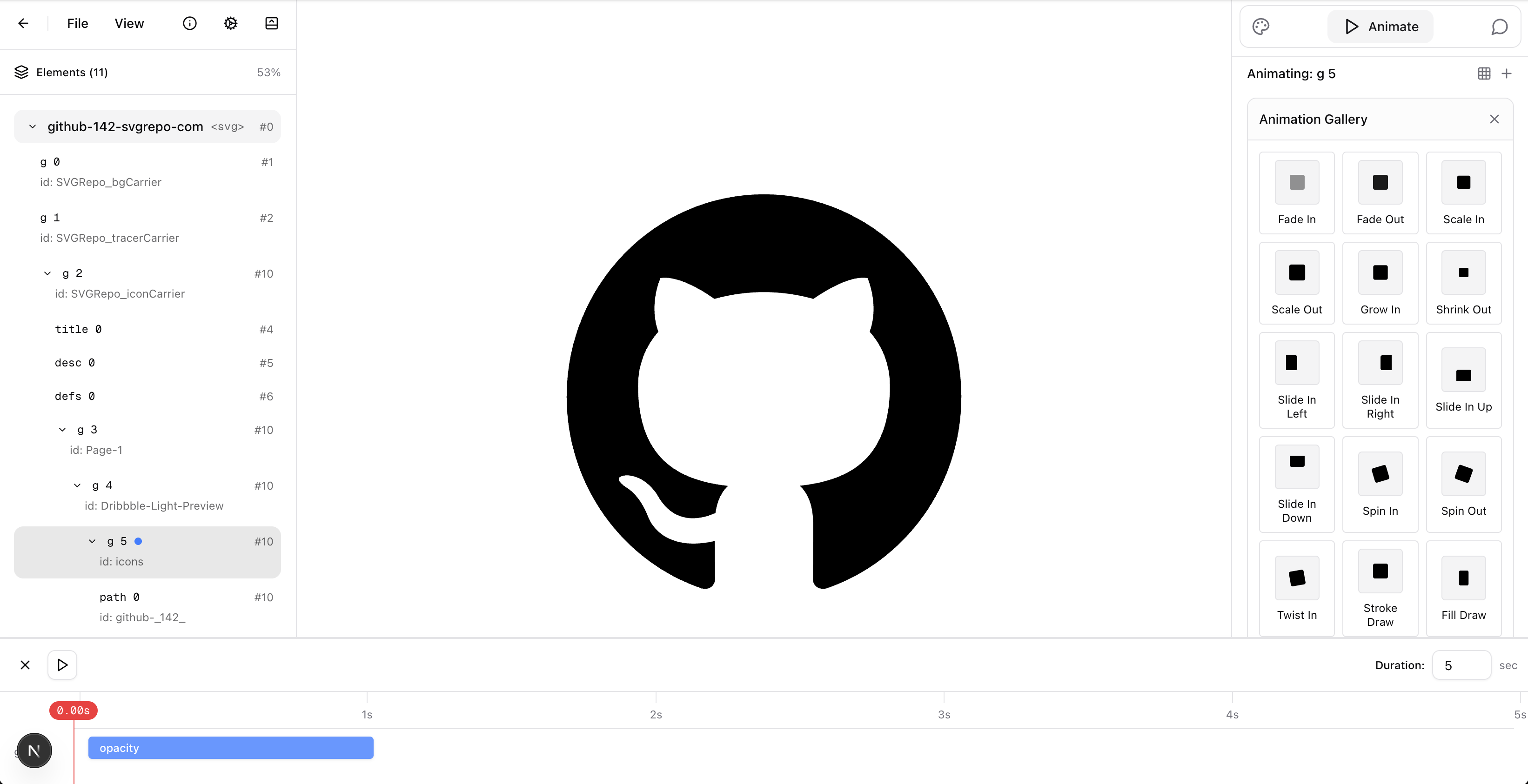Allyson SVG Animation Editor - Light Mode